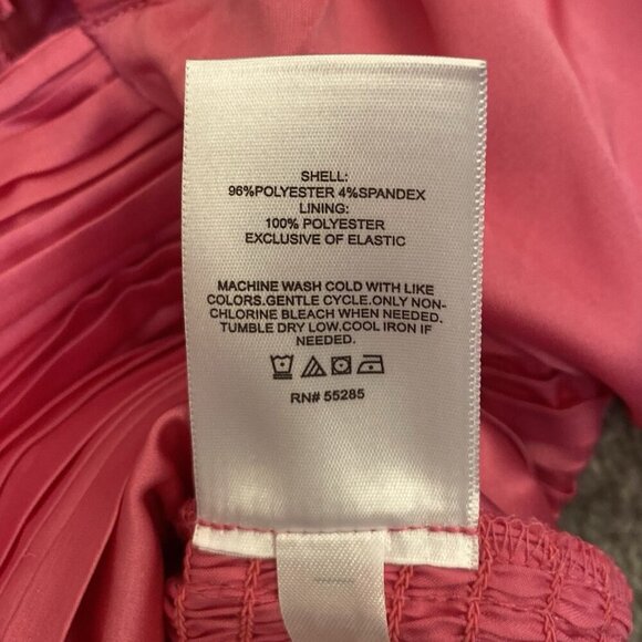 Express Women's Satin V-Bar Puff Sleeve Ruched Pleated Top Pink Size XS NWT $58 - Picture 16 of 16